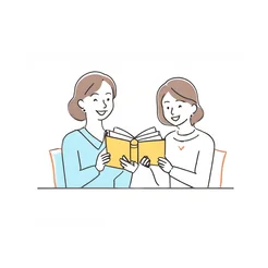 Free book club clipart of women with books